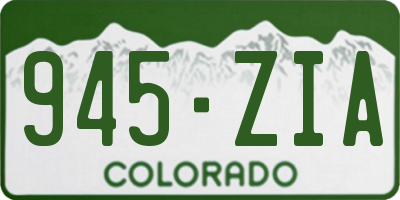 CO license plate 945ZIA