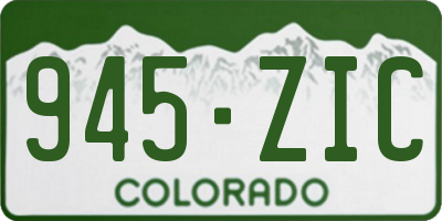 CO license plate 945ZIC
