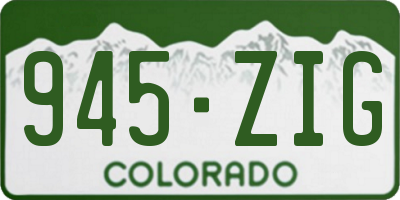 CO license plate 945ZIG