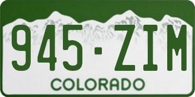 CO license plate 945ZIM