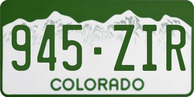 CO license plate 945ZIR