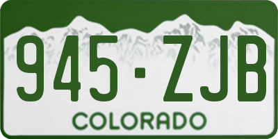 CO license plate 945ZJB