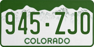 CO license plate 945ZJO
