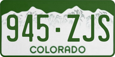 CO license plate 945ZJS