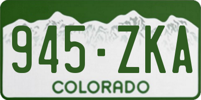 CO license plate 945ZKA