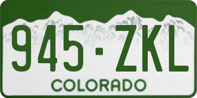 CO license plate 945ZKL