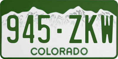 CO license plate 945ZKW
