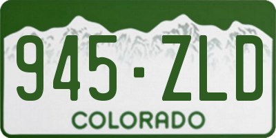 CO license plate 945ZLD