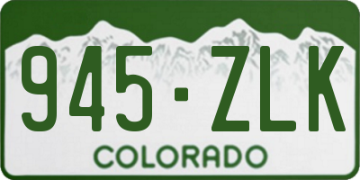 CO license plate 945ZLK