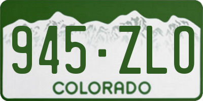 CO license plate 945ZLO