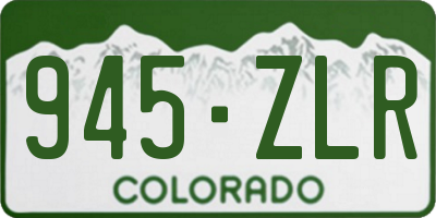 CO license plate 945ZLR