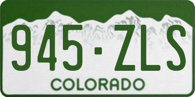 CO license plate 945ZLS