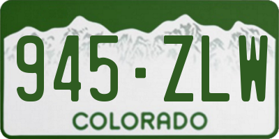 CO license plate 945ZLW