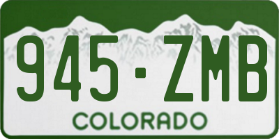 CO license plate 945ZMB