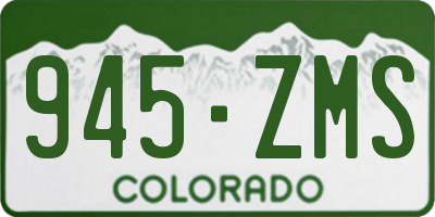 CO license plate 945ZMS