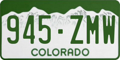 CO license plate 945ZMW