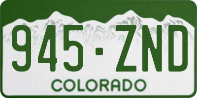 CO license plate 945ZND