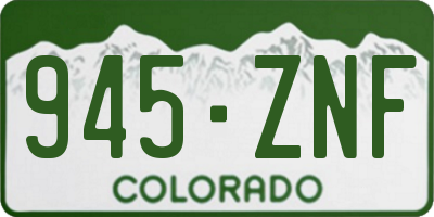 CO license plate 945ZNF