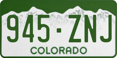 CO license plate 945ZNJ