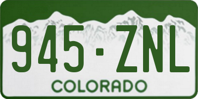 CO license plate 945ZNL