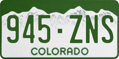 CO license plate 945ZNS