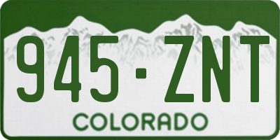 CO license plate 945ZNT