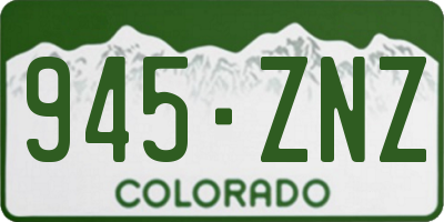 CO license plate 945ZNZ