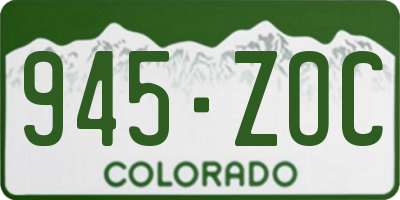 CO license plate 945ZOC
