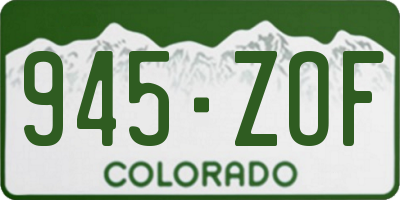 CO license plate 945ZOF