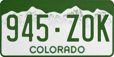 CO license plate 945ZOK