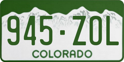 CO license plate 945ZOL
