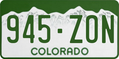CO license plate 945ZON