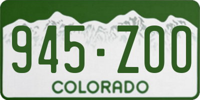 CO license plate 945ZOO