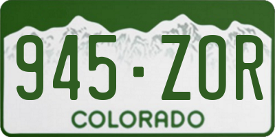 CO license plate 945ZOR
