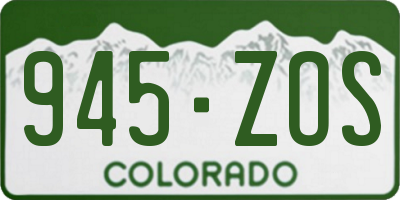 CO license plate 945ZOS