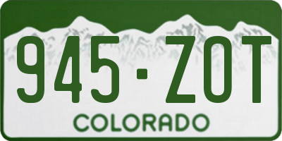 CO license plate 945ZOT
