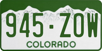CO license plate 945ZOW