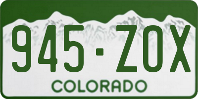 CO license plate 945ZOX