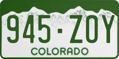 CO license plate 945ZOY