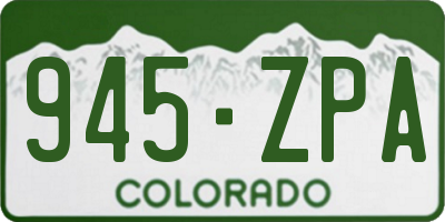 CO license plate 945ZPA