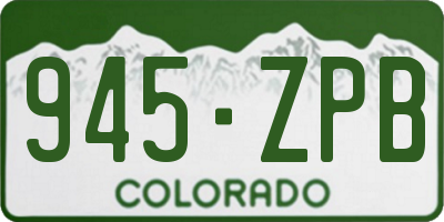 CO license plate 945ZPB