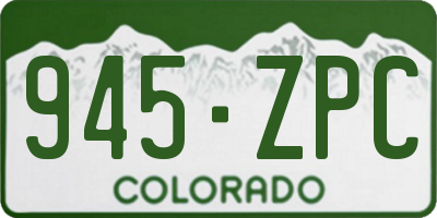 CO license plate 945ZPC