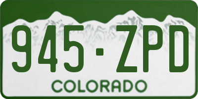 CO license plate 945ZPD
