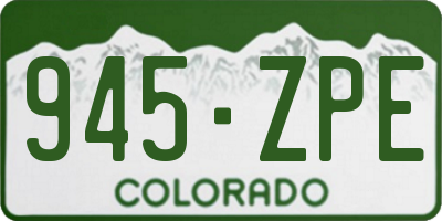 CO license plate 945ZPE