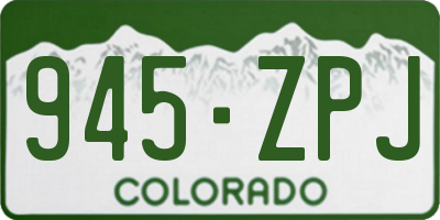 CO license plate 945ZPJ