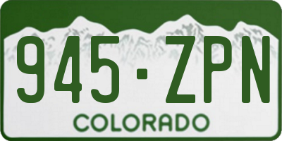 CO license plate 945ZPN