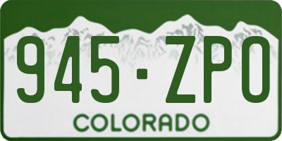 CO license plate 945ZPO