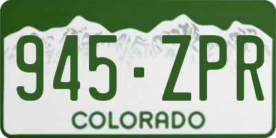 CO license plate 945ZPR