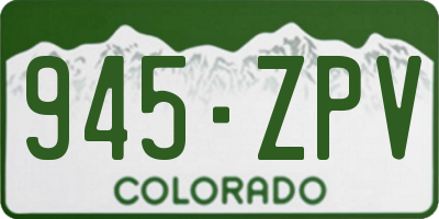 CO license plate 945ZPV
