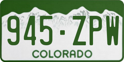 CO license plate 945ZPW